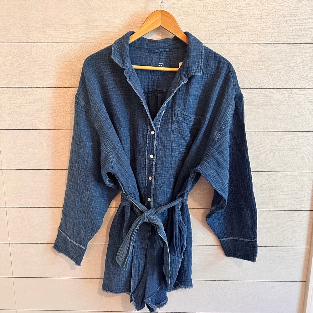 NWT ✨ Aerie Pool to Party Chambray Belted Romper